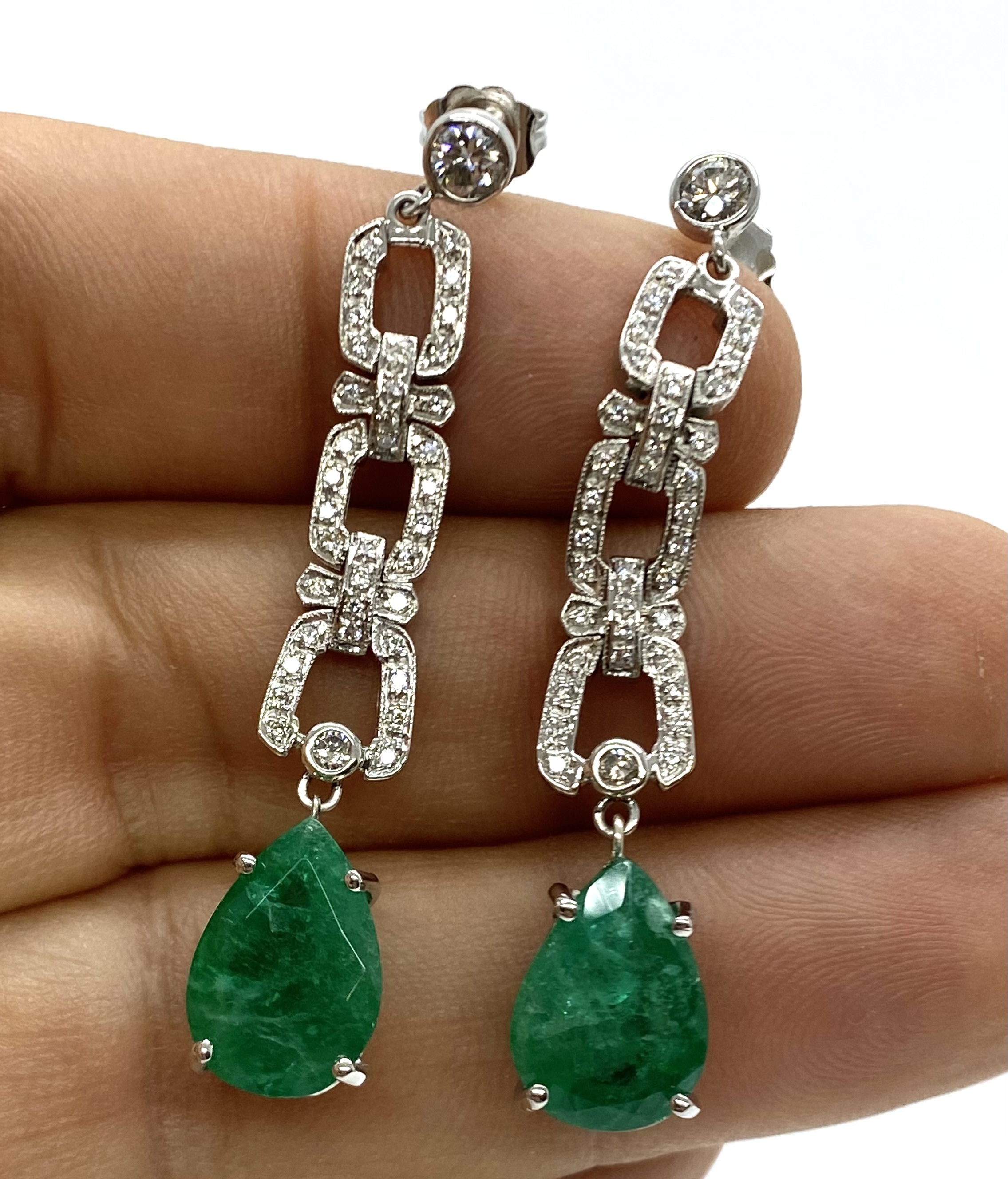 Emerald and Diamond Earrings