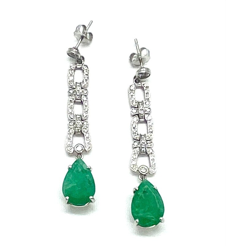 Emerald and Diamond Earrings