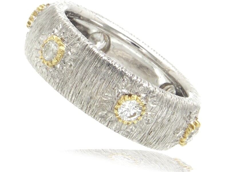 Buccellati style Gold and Diamond Ring