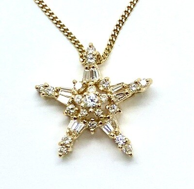 Star Pendant in Gold and Diamonds