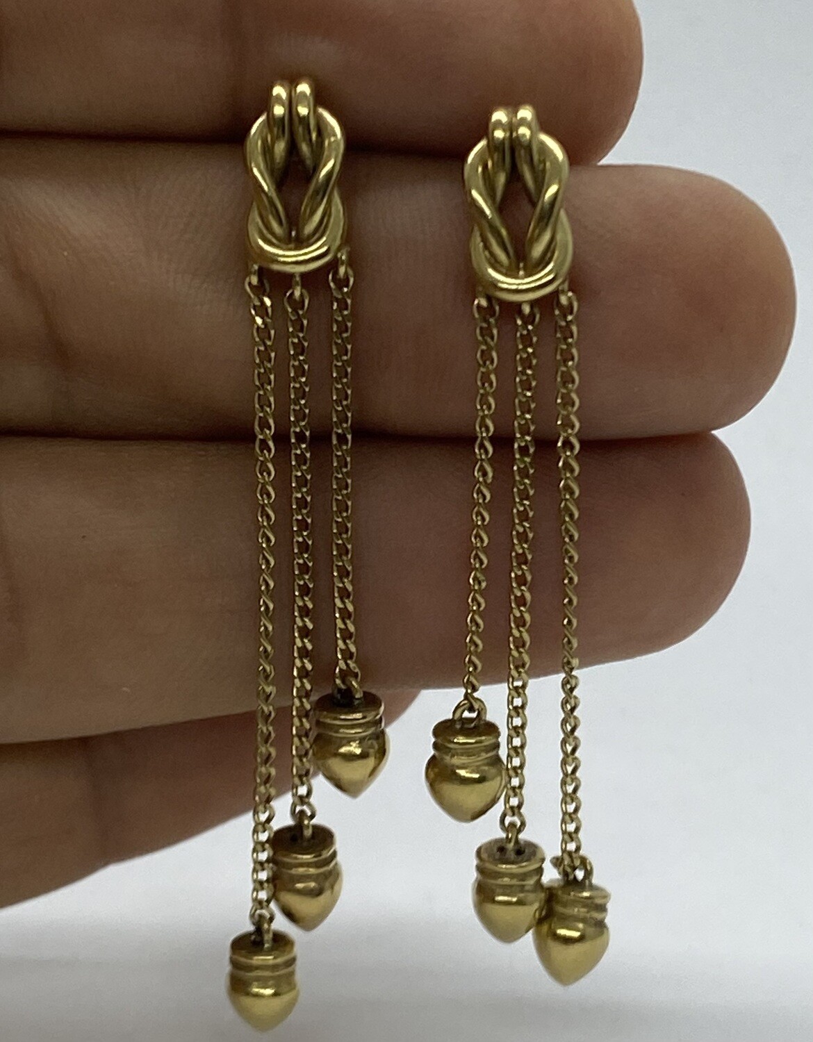 Yellow Gold 3-drop Earrings