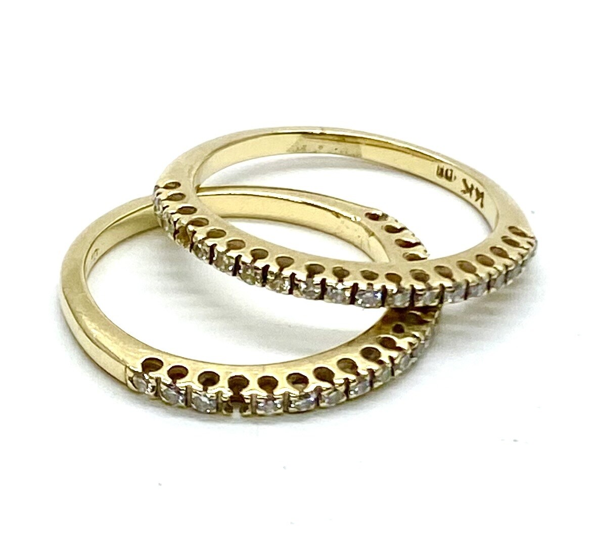Gold and Diamond 2-ring matching Set