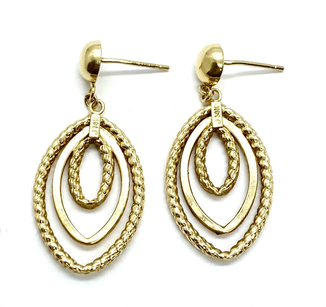 Estate marquise design Gold Earrings
