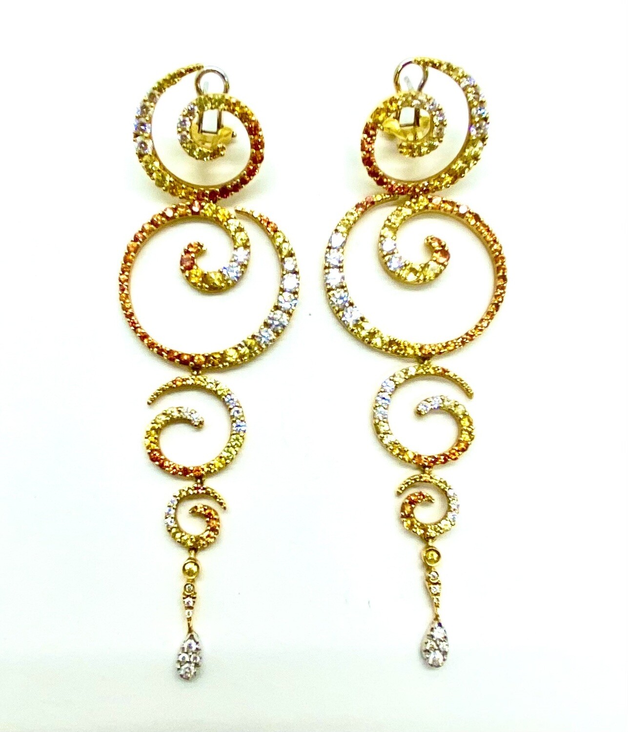 Stephan Hafner Sapphire and Diamond Earrings