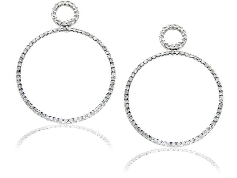 Circular Gold and Diamond Earrings