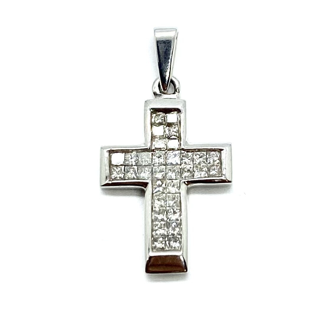 Diamond and Gold Cross Pendant