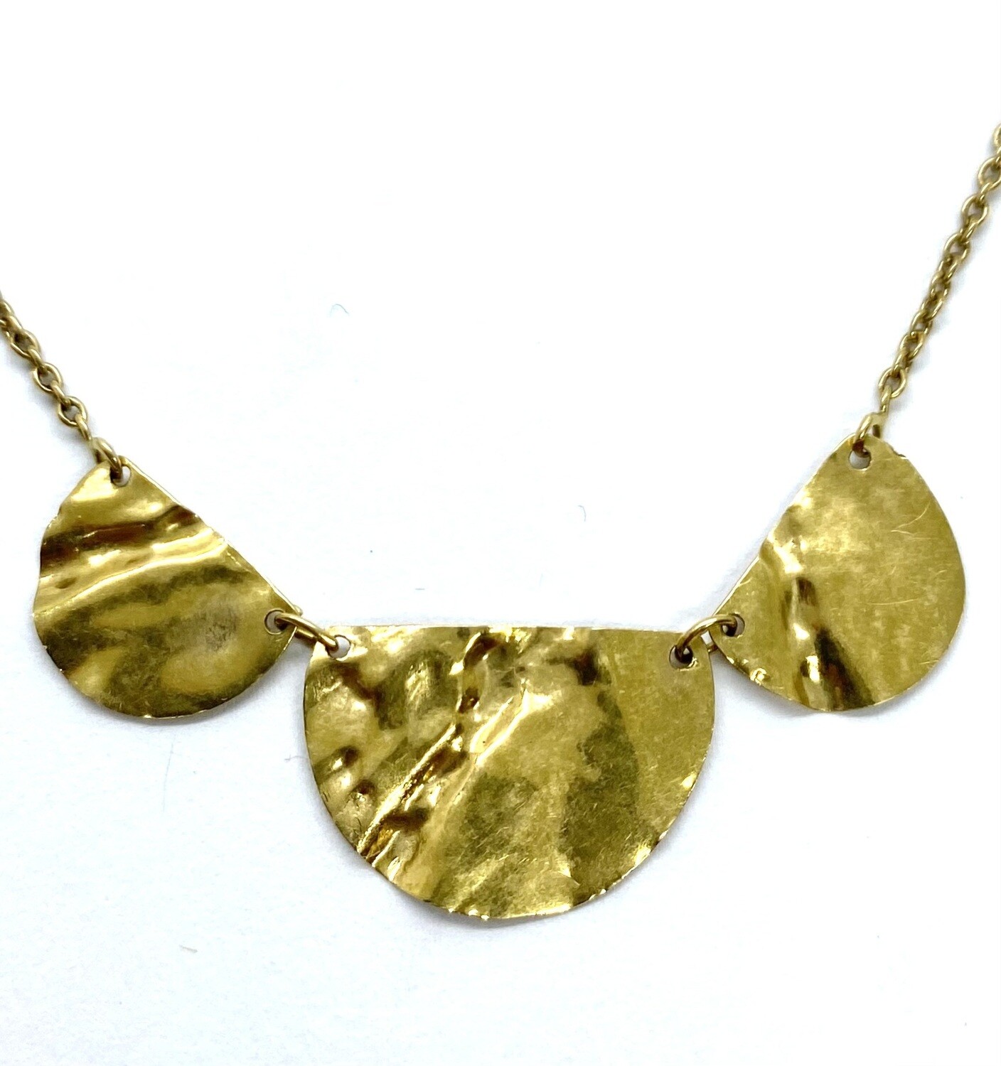 Yellow Gold hammered Necklace