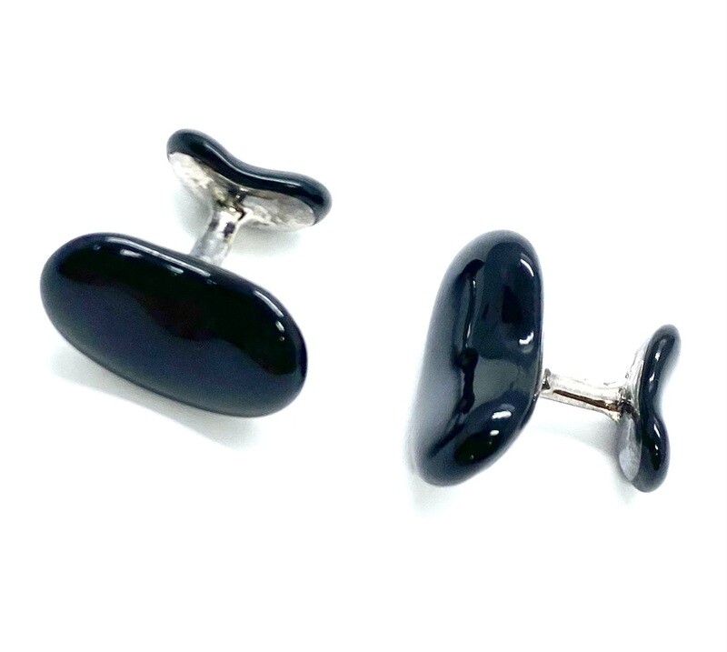 Tiffany & Co. Elsa Peretti Black Jade Cufflinks