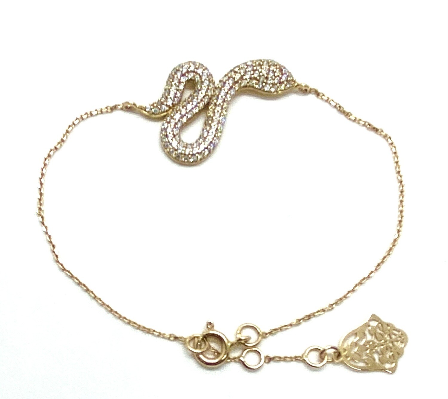 Serpent Cubic Zirconia Gold Bracelet