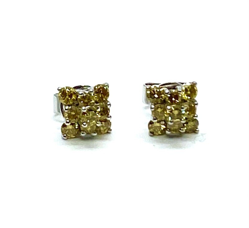 Estate Yellow Diamond Earrings Estate Yellow Diamond Earrings