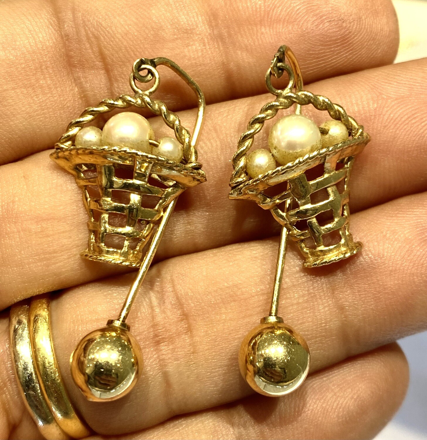 Vintage Gold and Pearl Earrings
