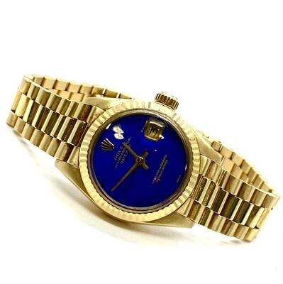 Rolex Presidential Lady-Datejust 26mm 6917 Blue Lapis Lazuli Dial Watch