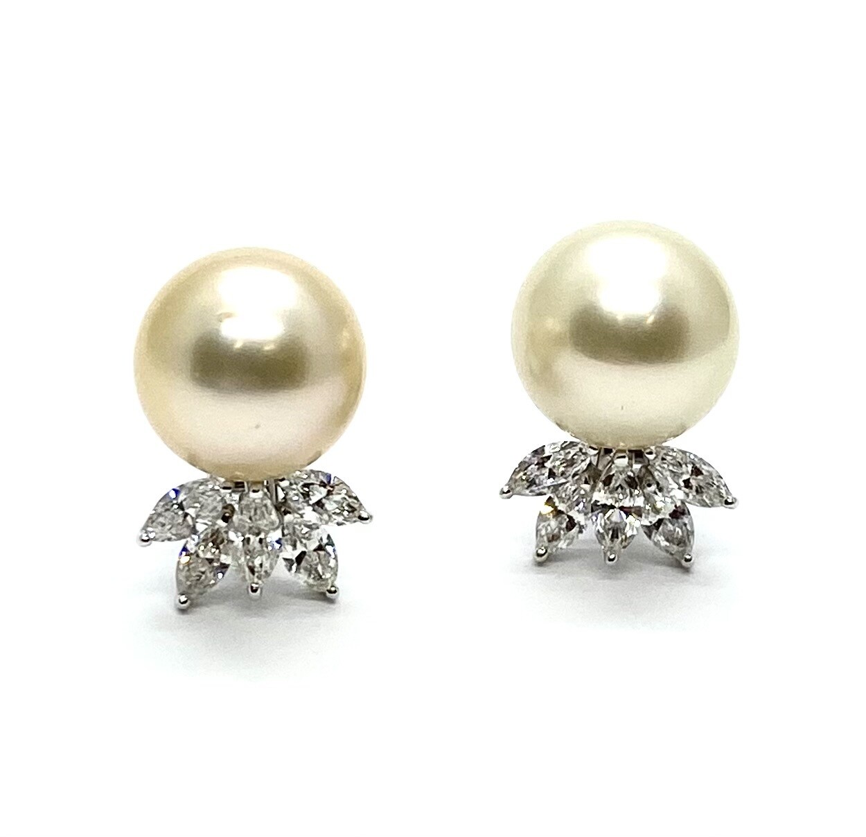 South Sea Pearl and Diamond Earrings