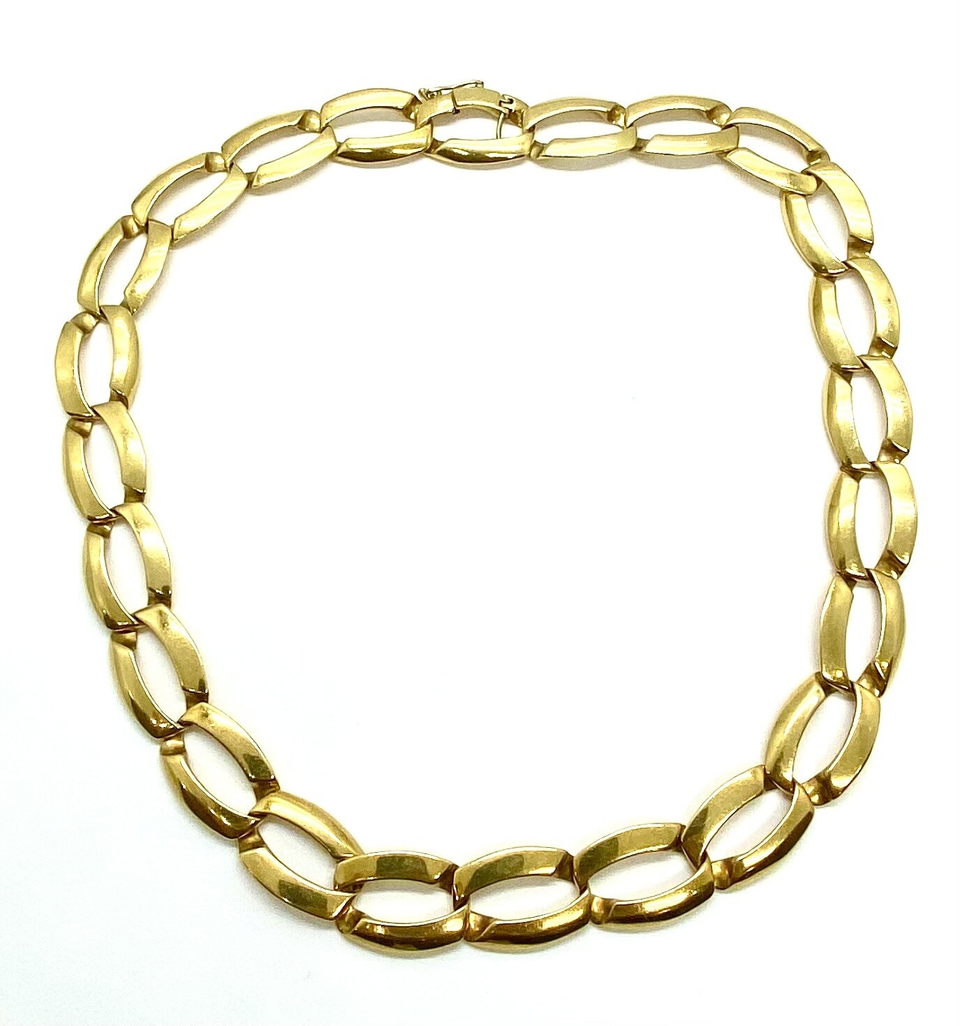 Solid Gold  Flat link  Necklace