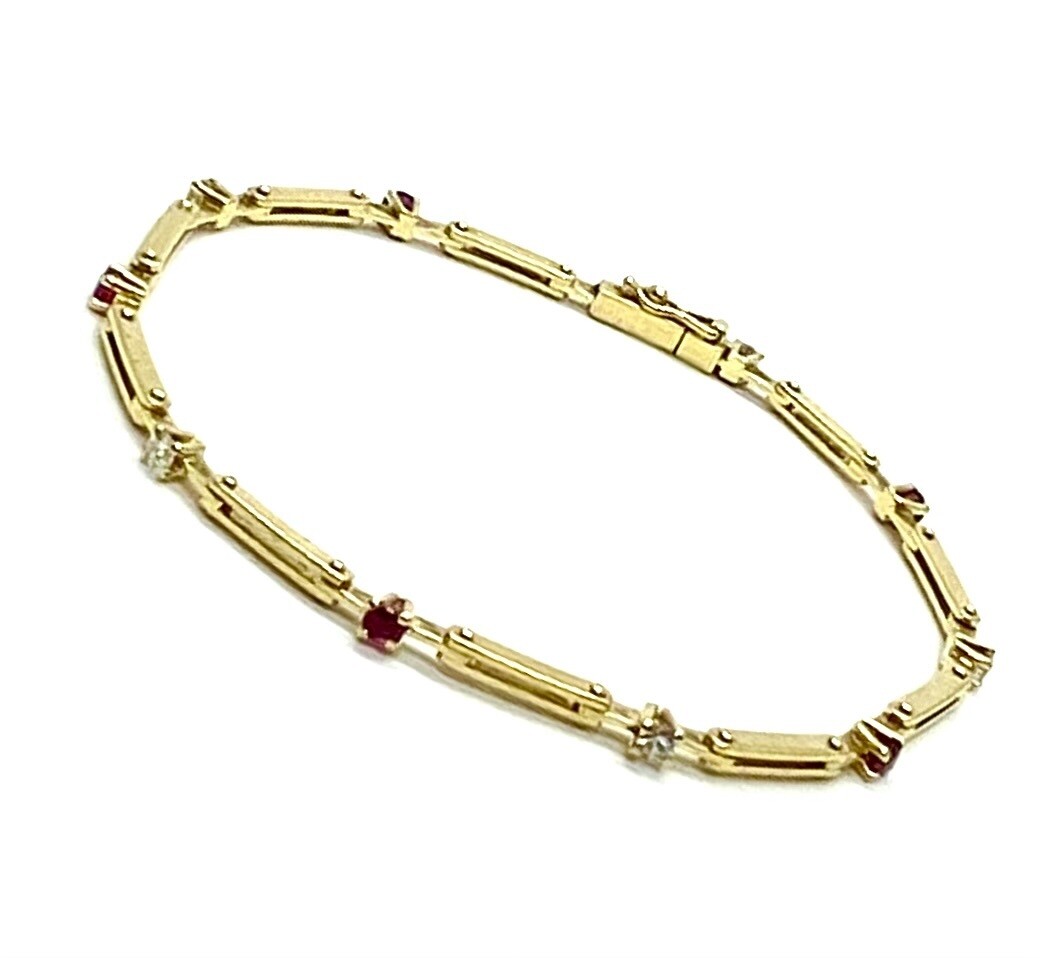 Ruby and Diamond set in Gold Bracelet