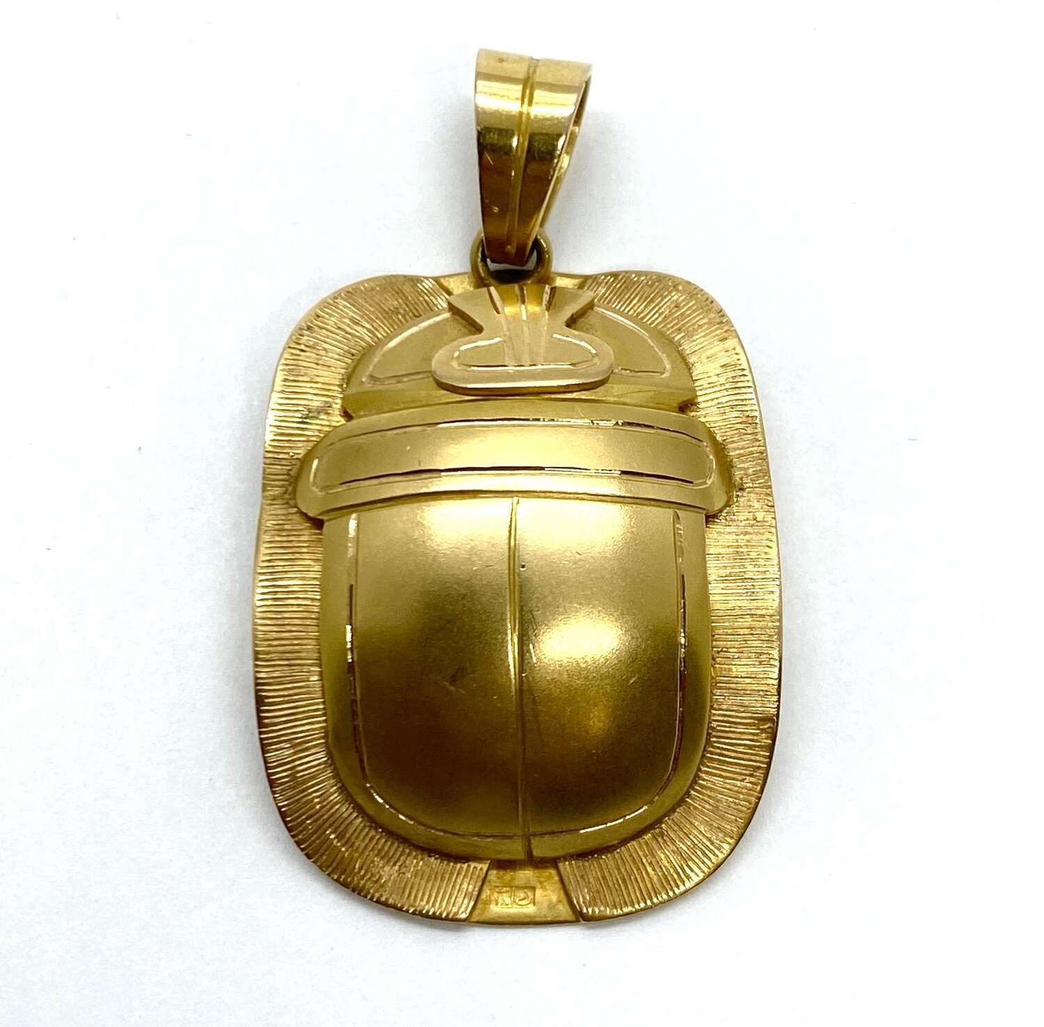 Egyptian gold scarab pendant best sale