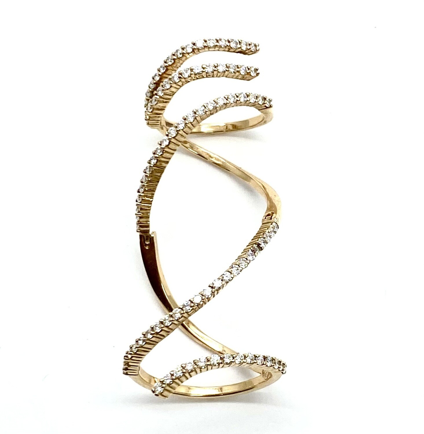 Knuckle flexible Diamond Ring in Gold