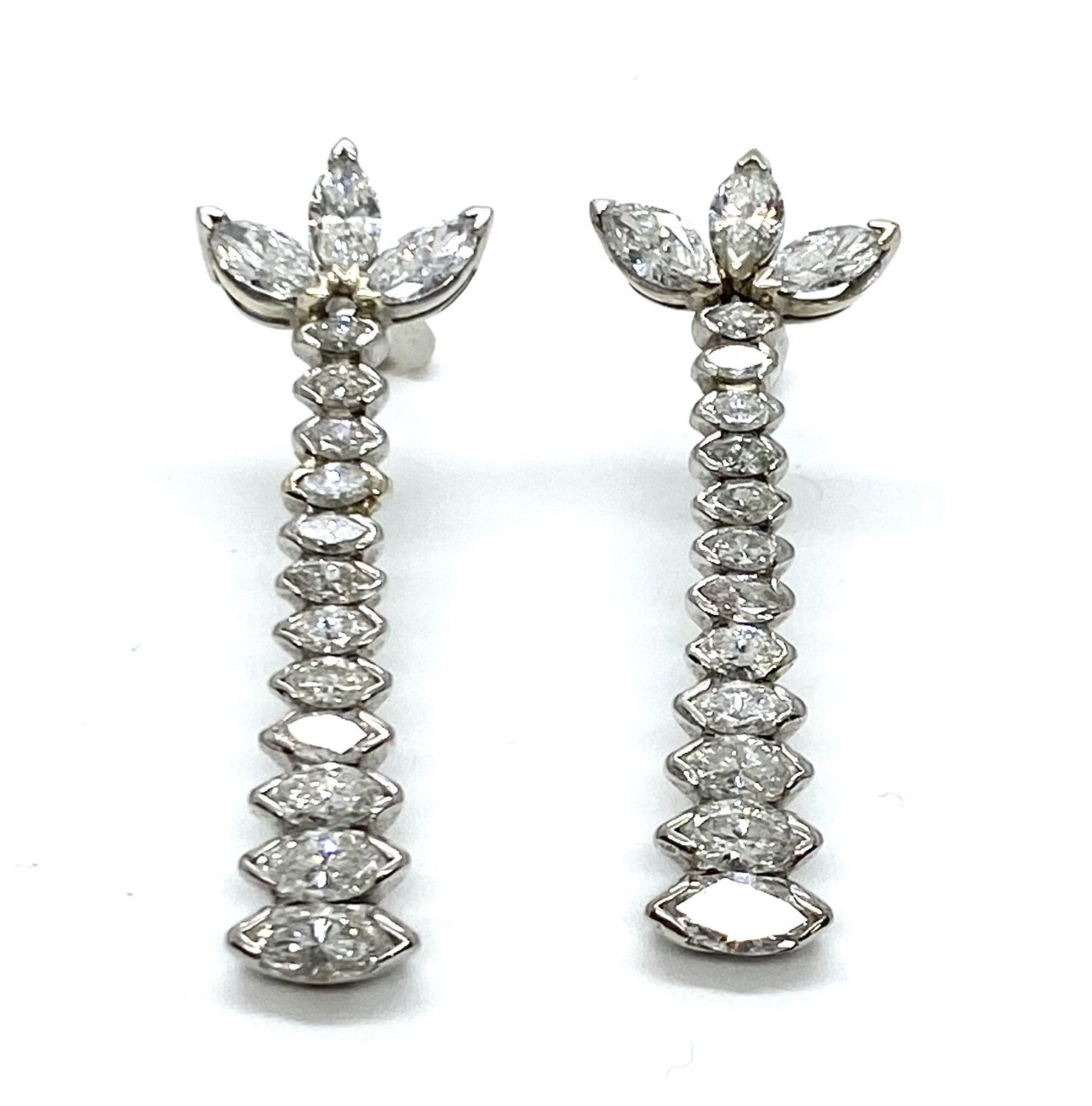 Platinum and Gold Diamond Earrings