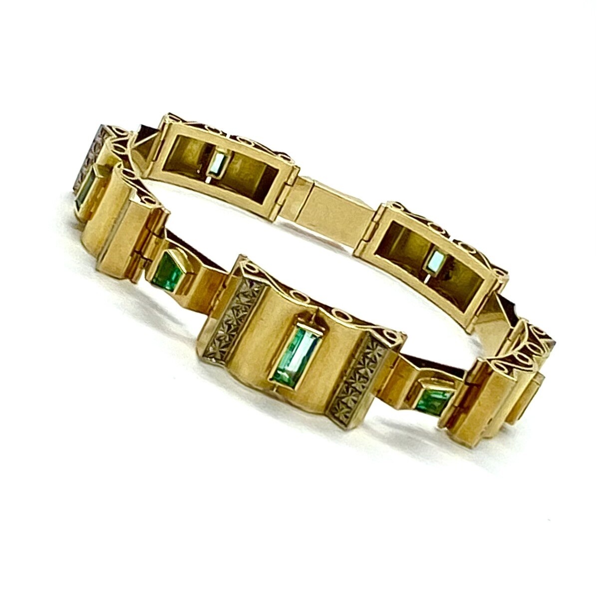 Retro Emerald Gold Bracelet