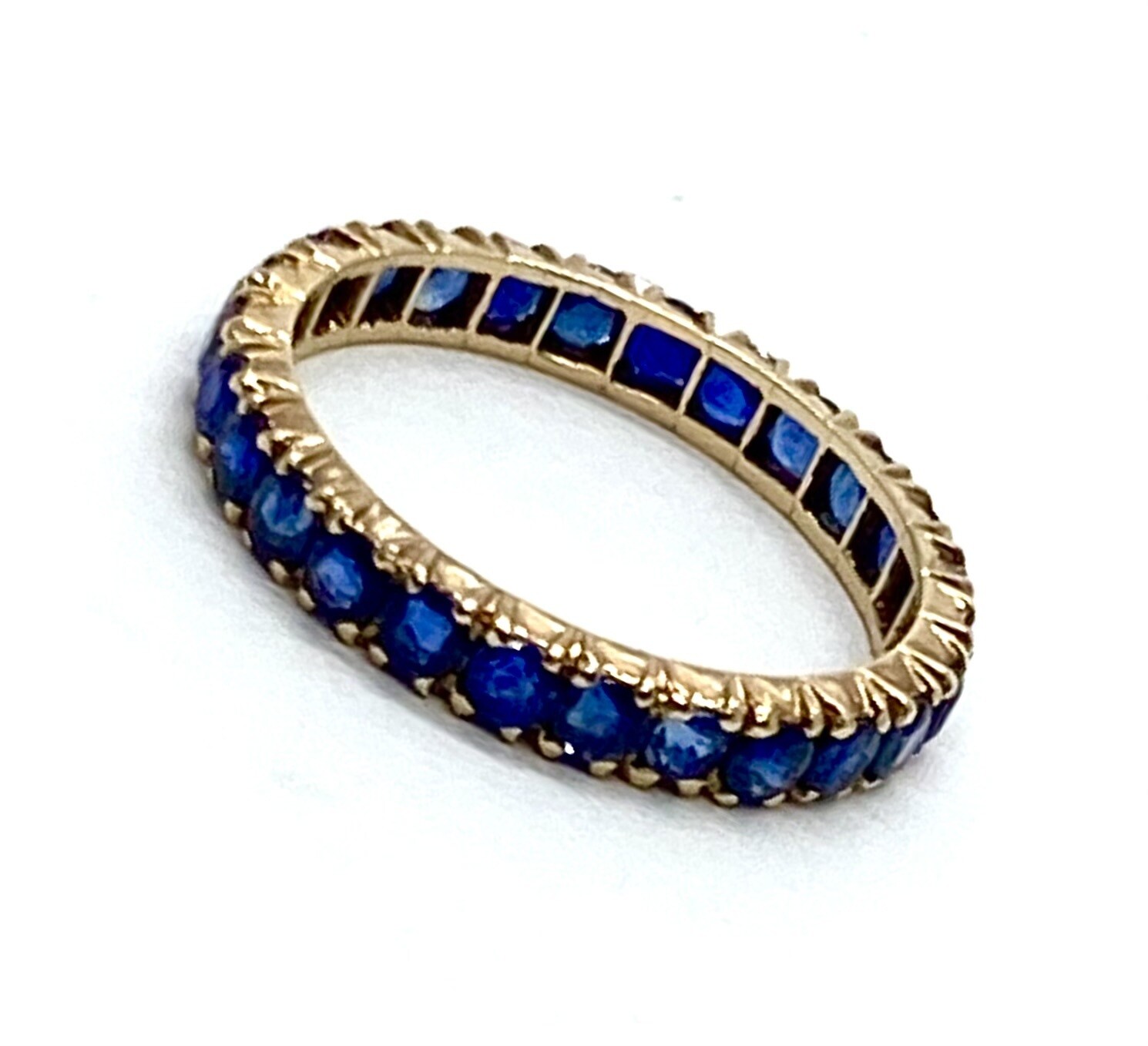 Blue Sapphire Band in Rose Gold