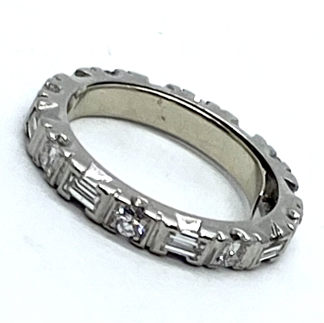 Baguette and Round Diamonds Band Ring