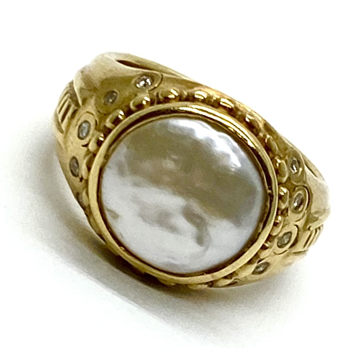 Estate Pearl and Diamond Ring