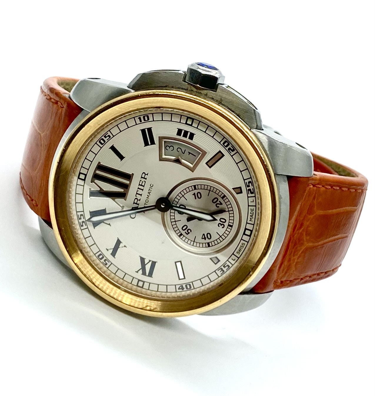 Cartier Calibre De Cartier Watch 42mm silver dial Two Tone Rose Gold and SS W7100039