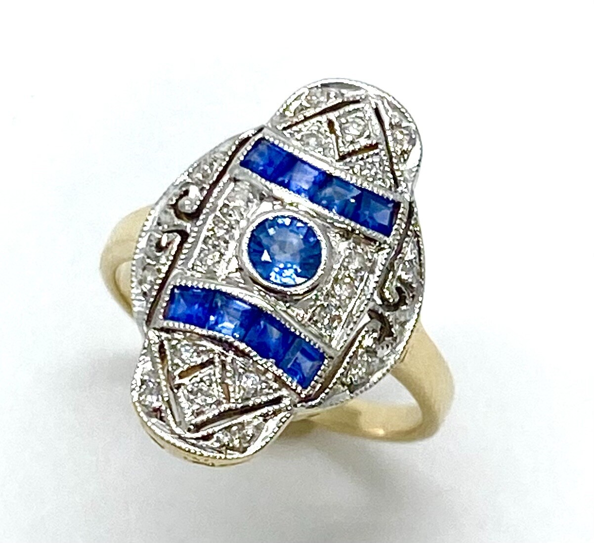 Art Deco Sapphire and Diamond Ring