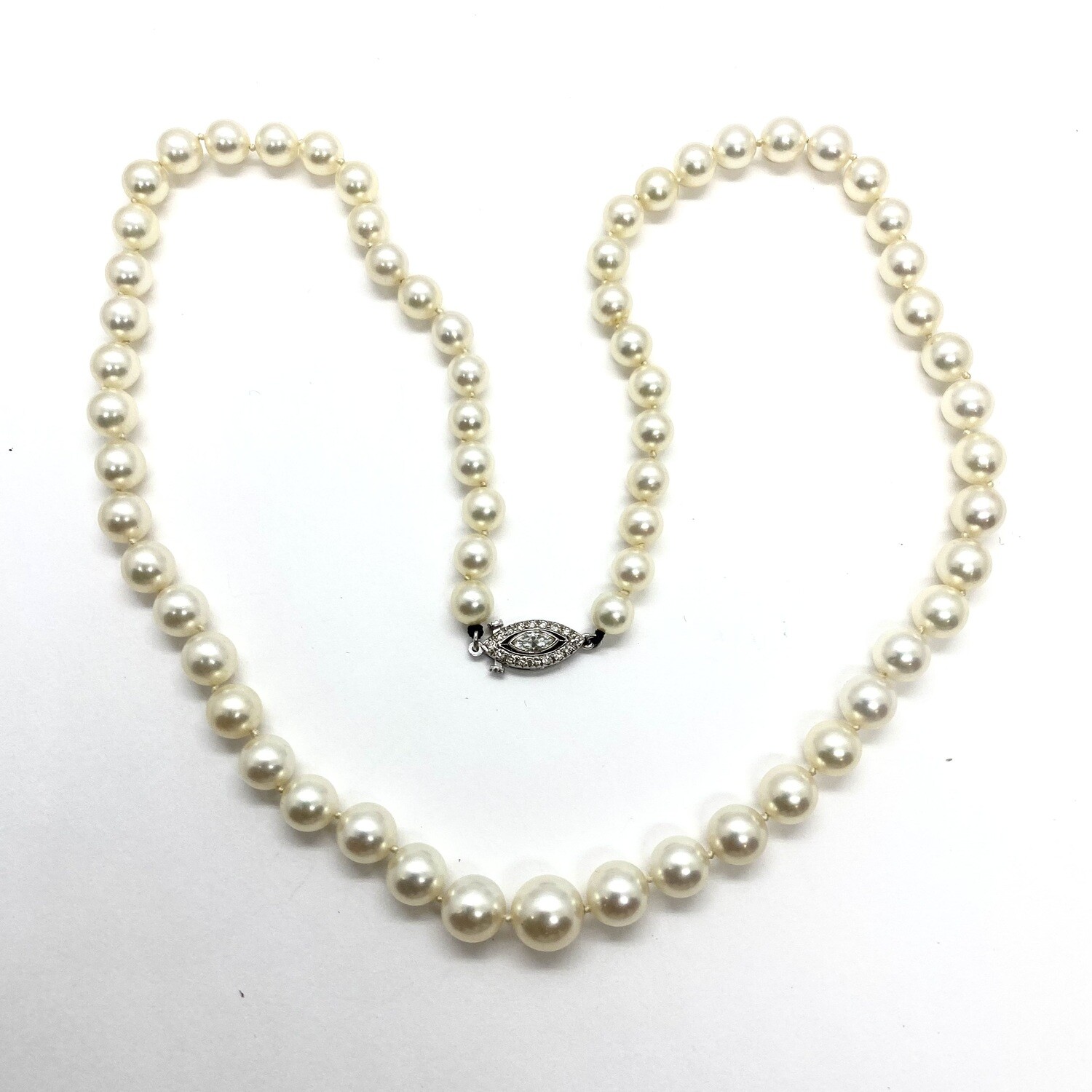Deco Pearl and Diamond Necklace