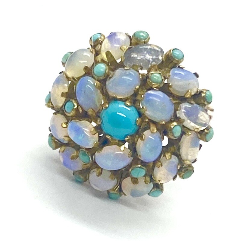 Opal and Turquoise Ring in Gold Opal and Turquoise Ring in Gold