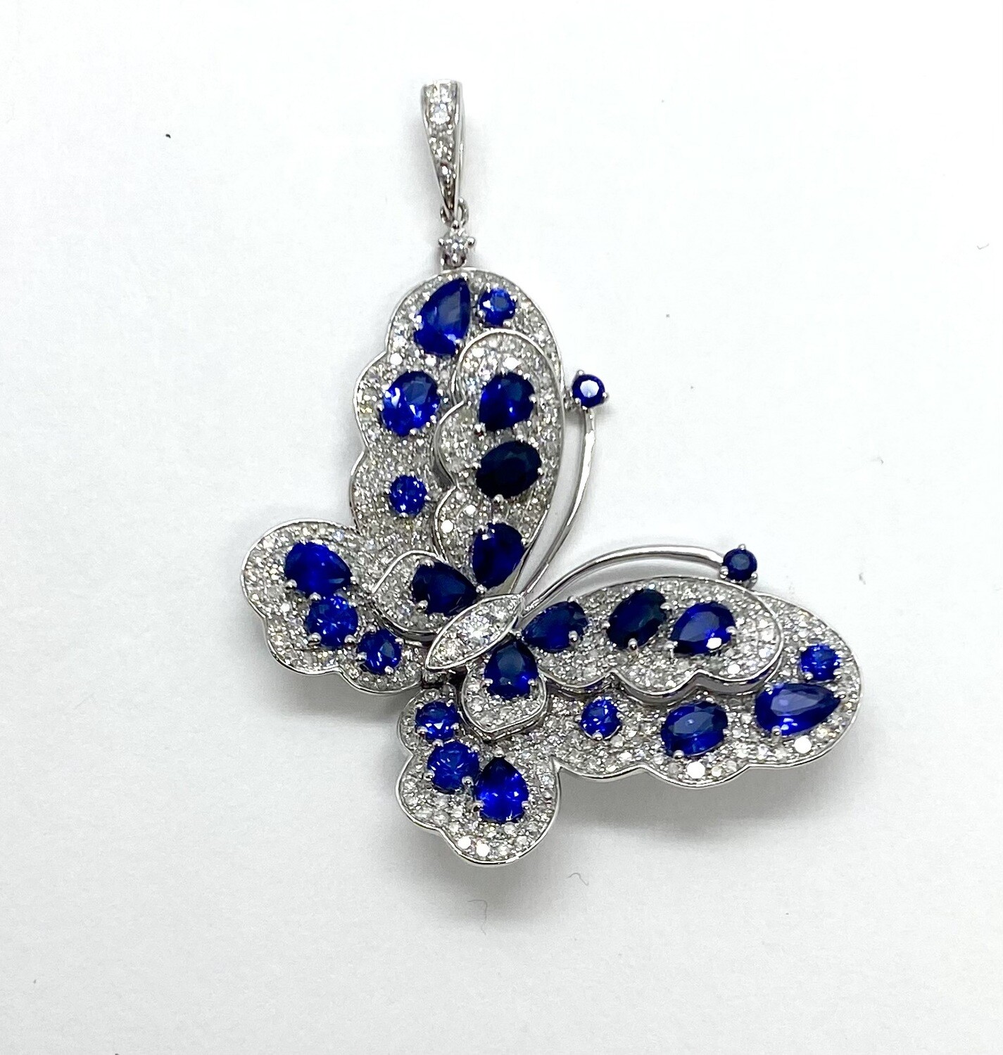 Butterfly Diamond and Iolite Pendant