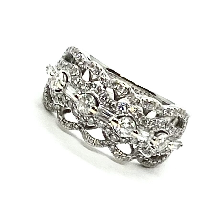 Estate Diamond Ring in White Gold