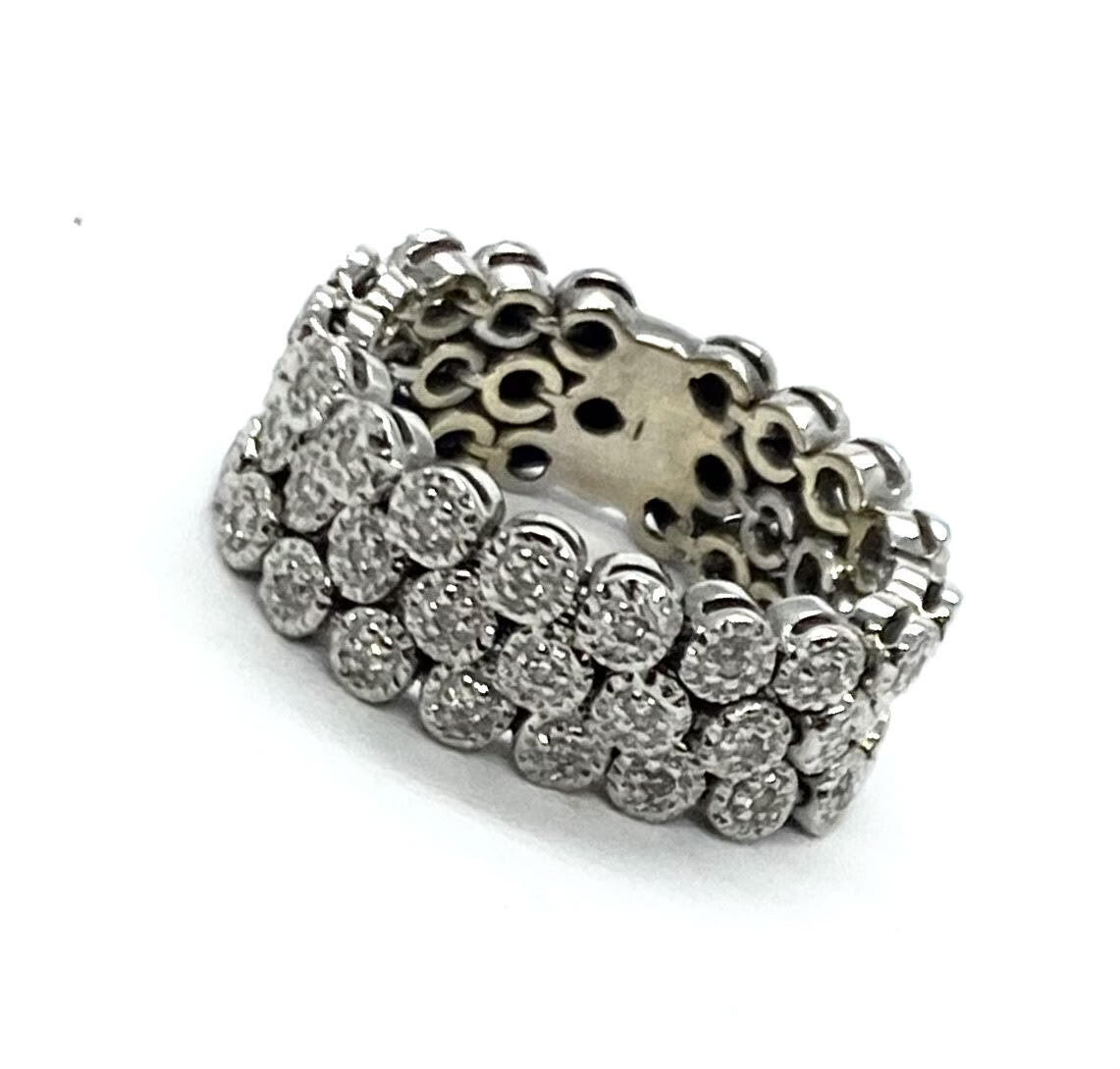 Flexible 3-row Diamond Ring