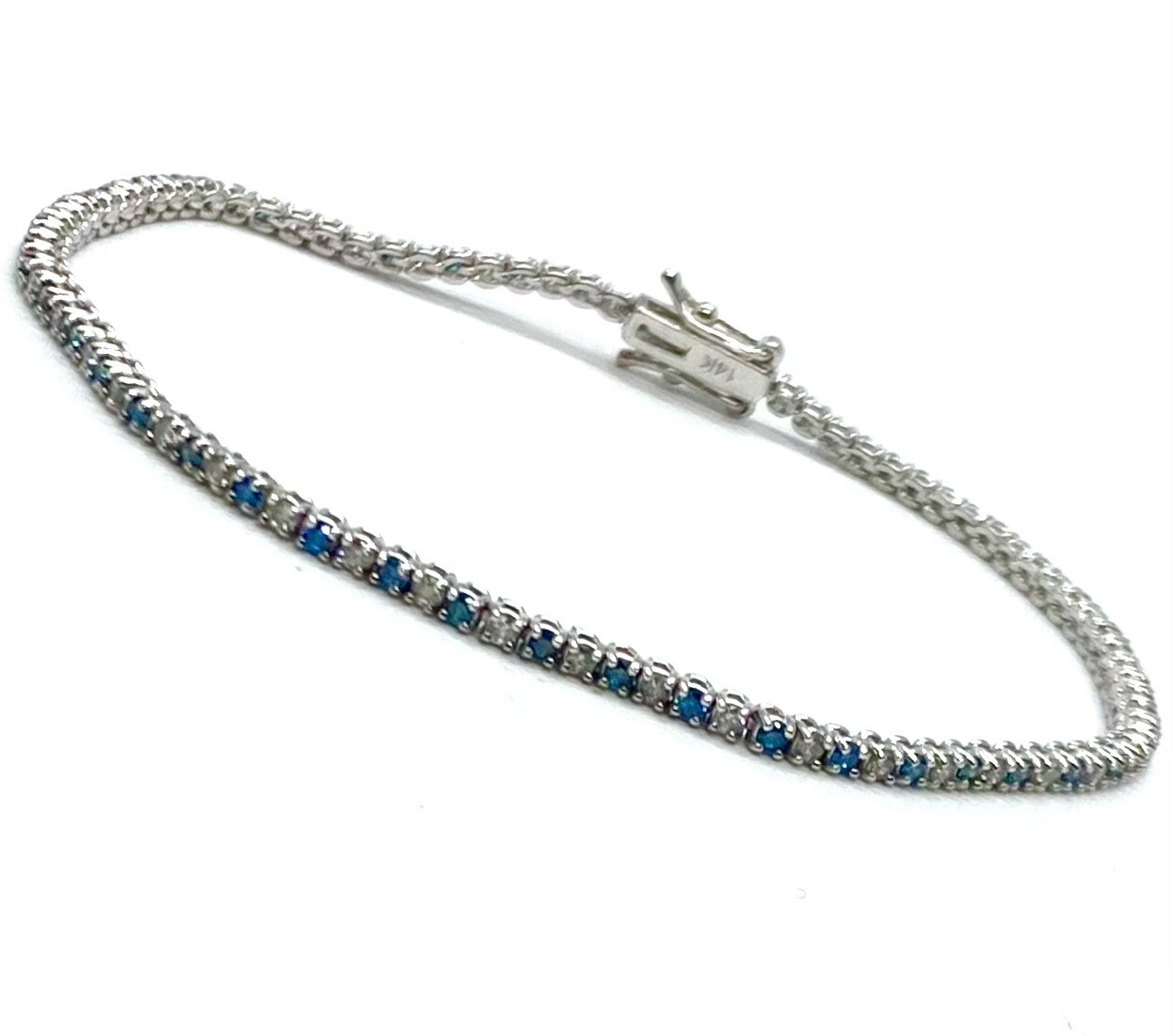 Estate Diamond and treated blue Diamonds Bracelet