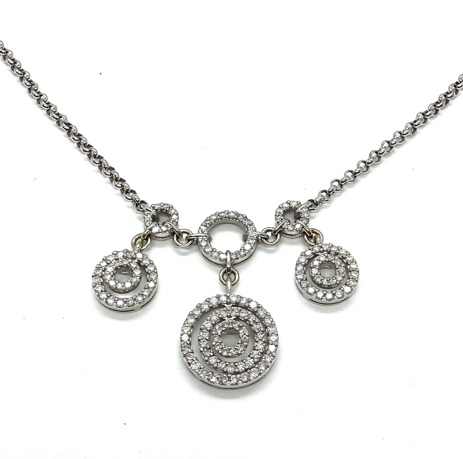 Estate 3-station Circle Diamond Necklace