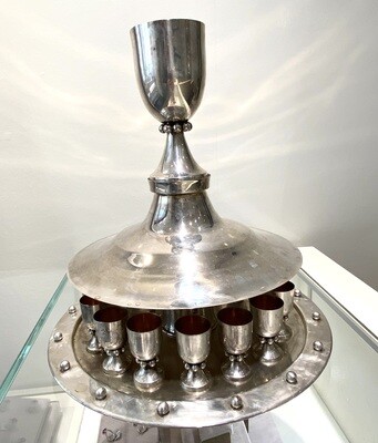 Kiddush Fountain in Sterling Silver for 16