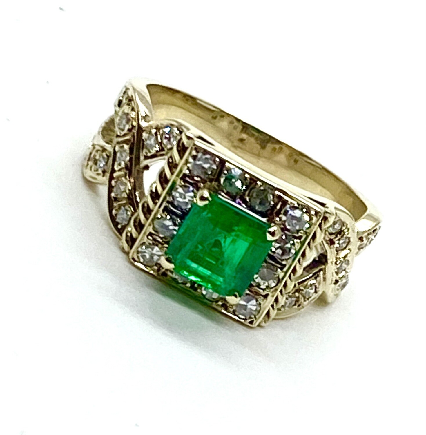 Estate Emerald and Diamond Ring