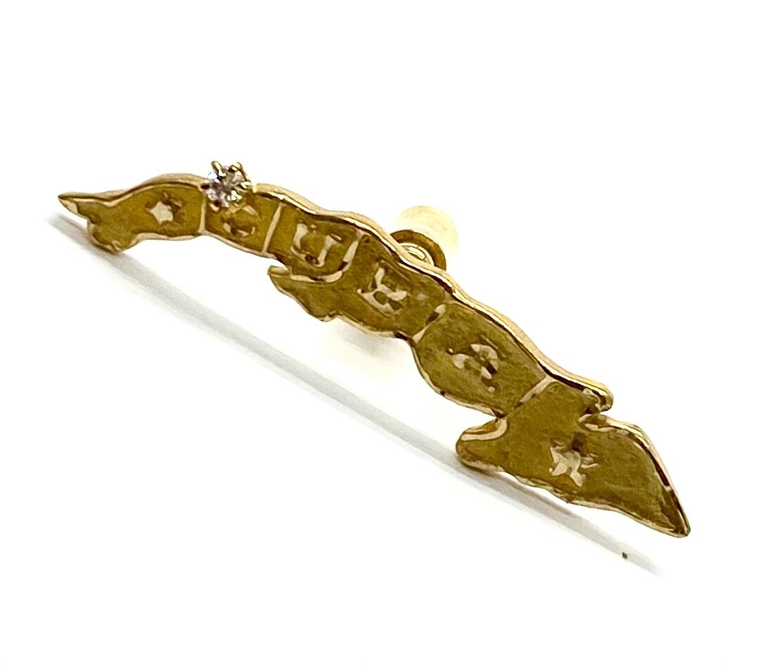 Cuba Lapel Pin in Gold with Diamond