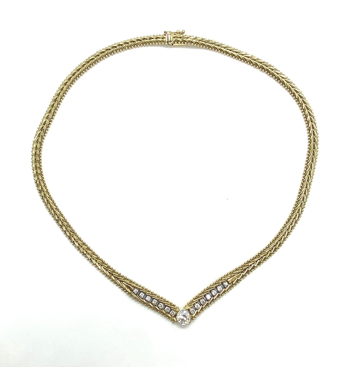 Estate Gold and OEC Diamond Necklace