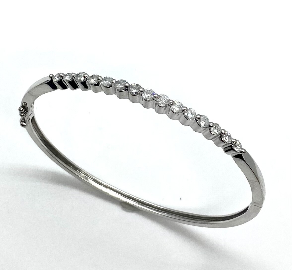 Estate White Gold and Diamond Bangle