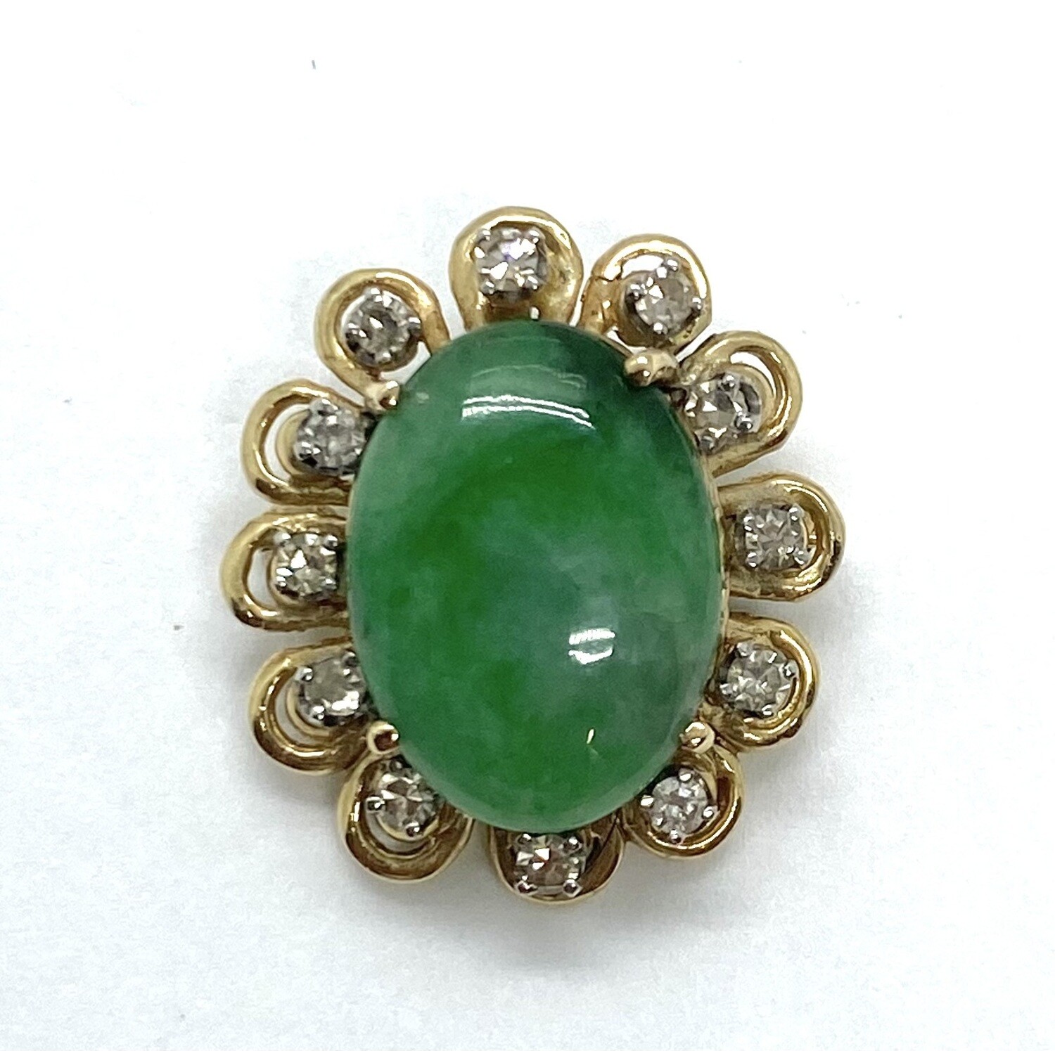 Jade and Diamond Pin/Pendant