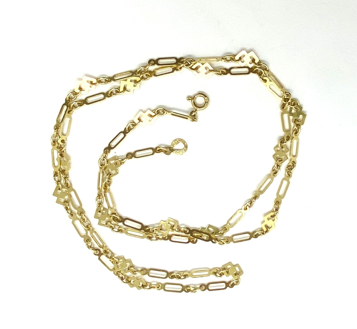 Fancy link in Gold long Chain