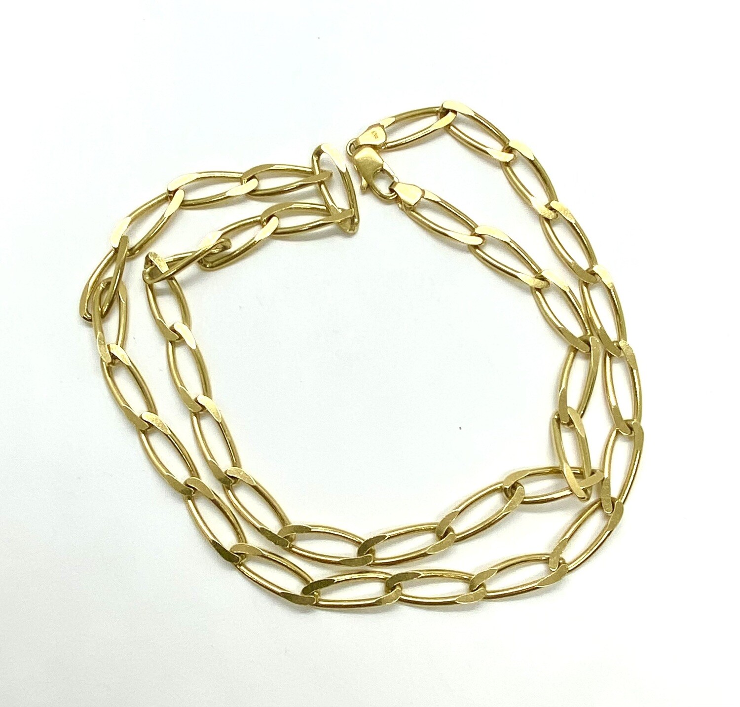 Estate Gold long flat link Necklace