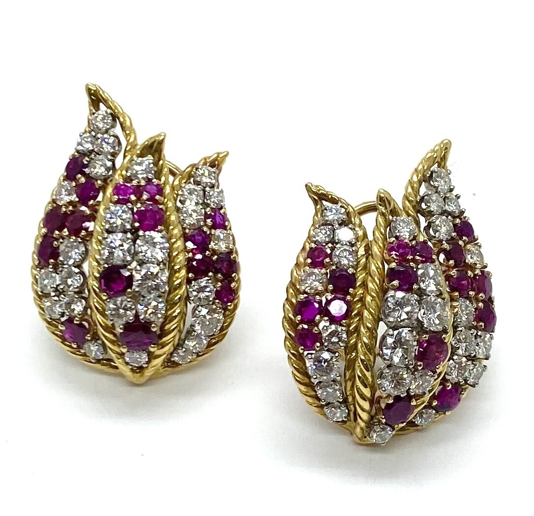 Ruby and Diamond Earrings