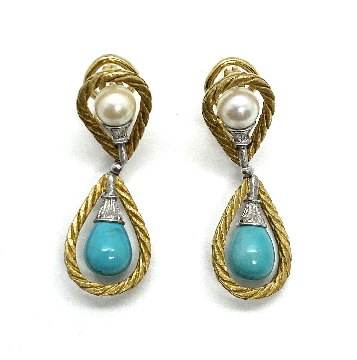 Buccellati Turquoise and Pearl Earrings