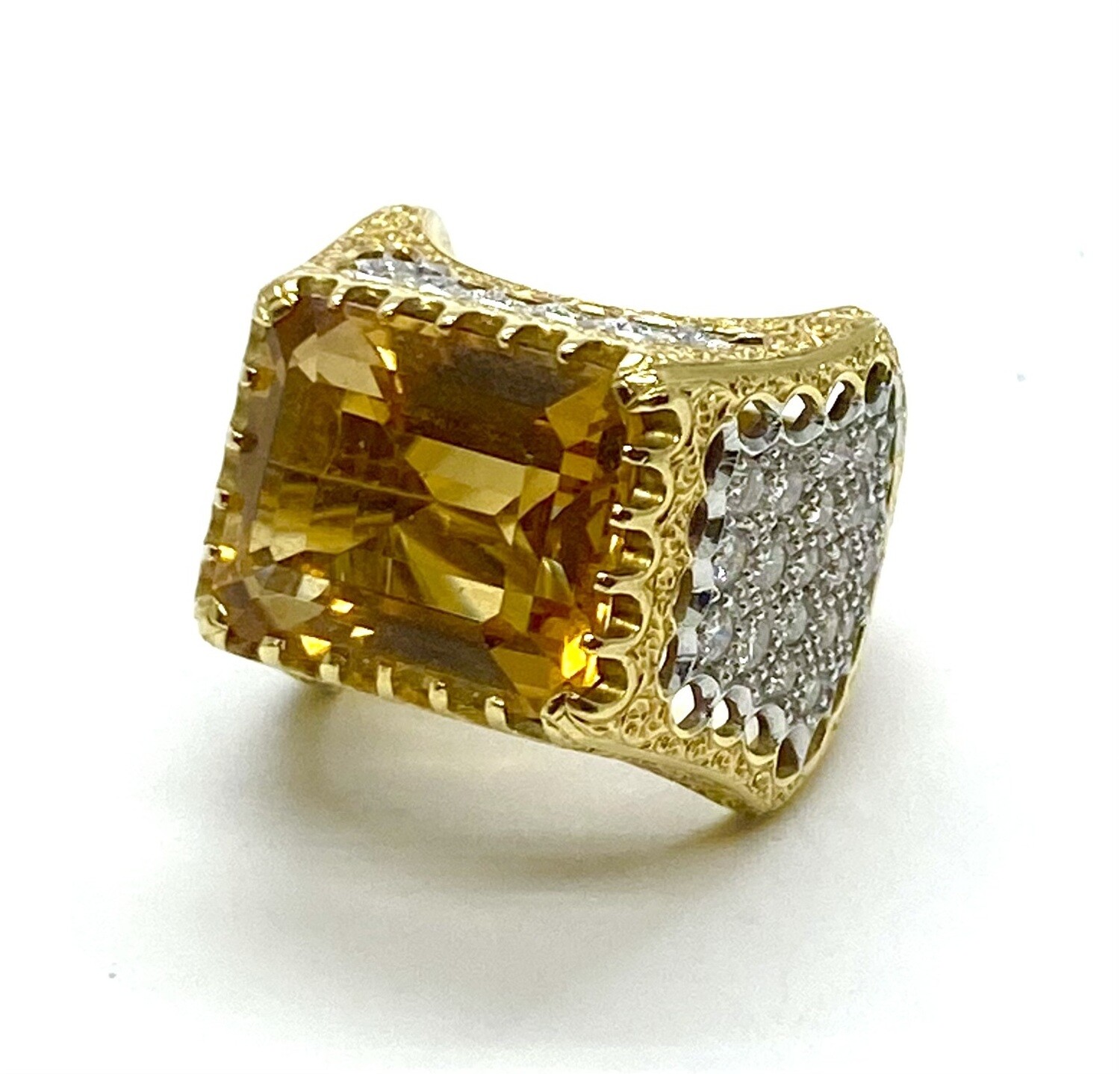Buccellati Citrine and Diamond Ring
