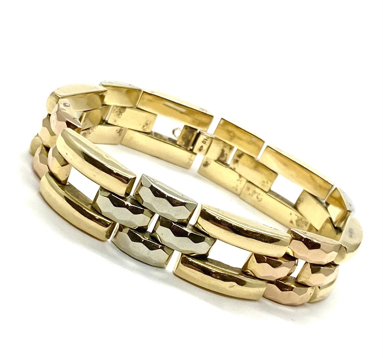 Retro Bracelet in 18K Yellow, White and Rose Gold