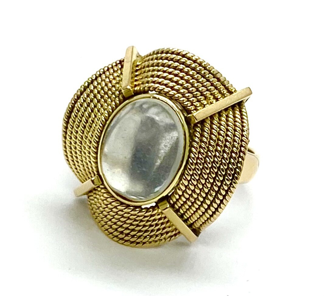 Moonstone and Yellow Gold Ring