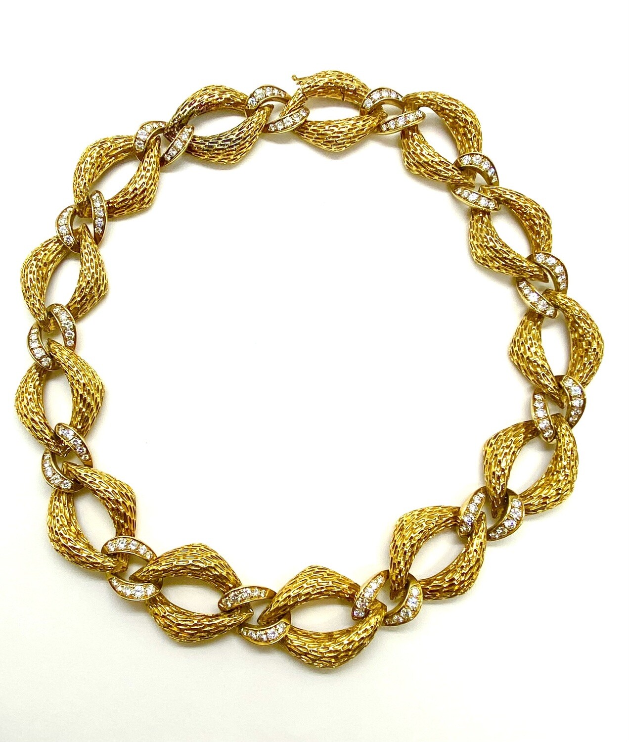Estate Mid Century Gold and Diamond Necklace