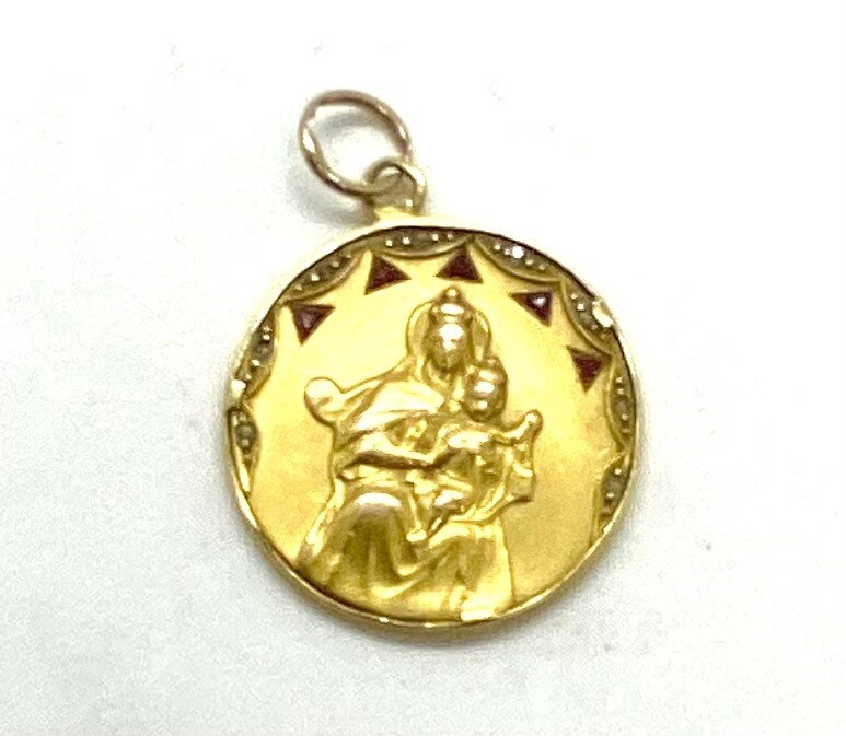 Yellow Gold Vintage Religious Charm Pendant